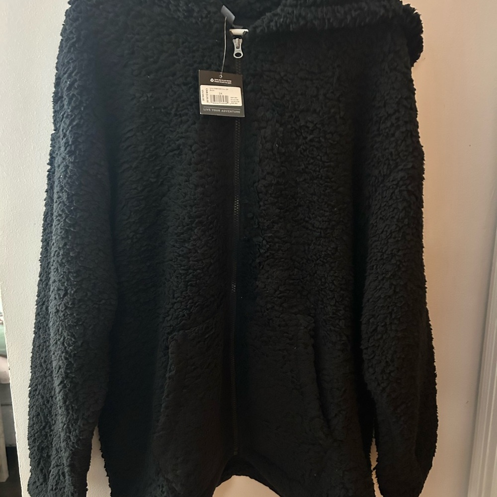 Eddie Bauer Black Full-Zip Sherpa Jacket